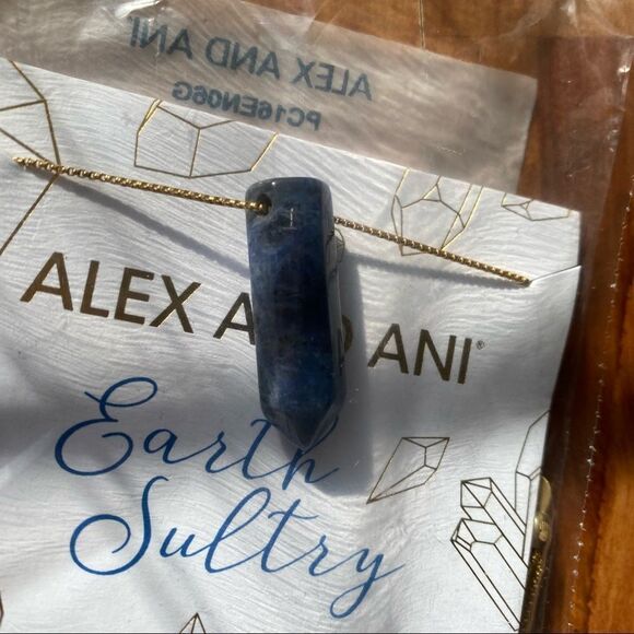 Alex and Ani Earth Sultry Sodalite Pendant Necklace with Station Beads 14kt GP - Picture 12 of 16